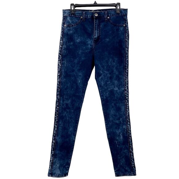 Revolt Jeans Denim - Revolt Sz 11 12 Dark Acid Wash Skinny Jeans Frayed Sides Stretch Denim Juniors